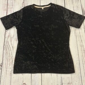 ‼️6/$15‼️Peach Women's Black Velvet Short Sleeve Blouse Top Size XS whimsigoth